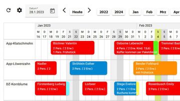 Belegungsplan von VAKANZAonline